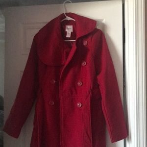 Junior Candies brand large Red Peacoat